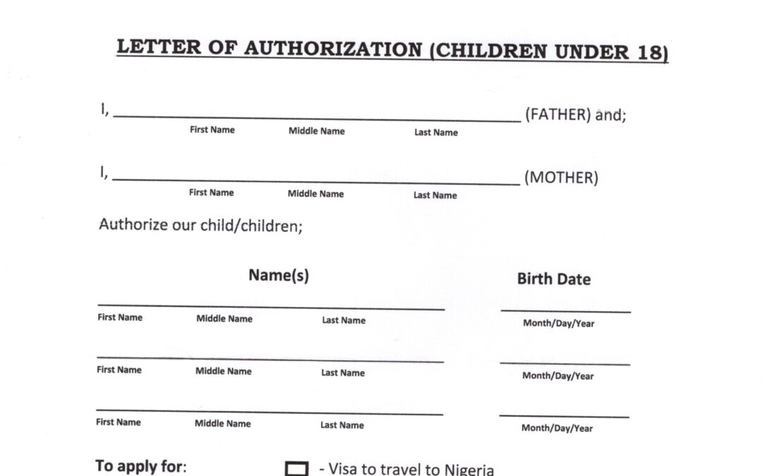 Nigerian Consent form for minor